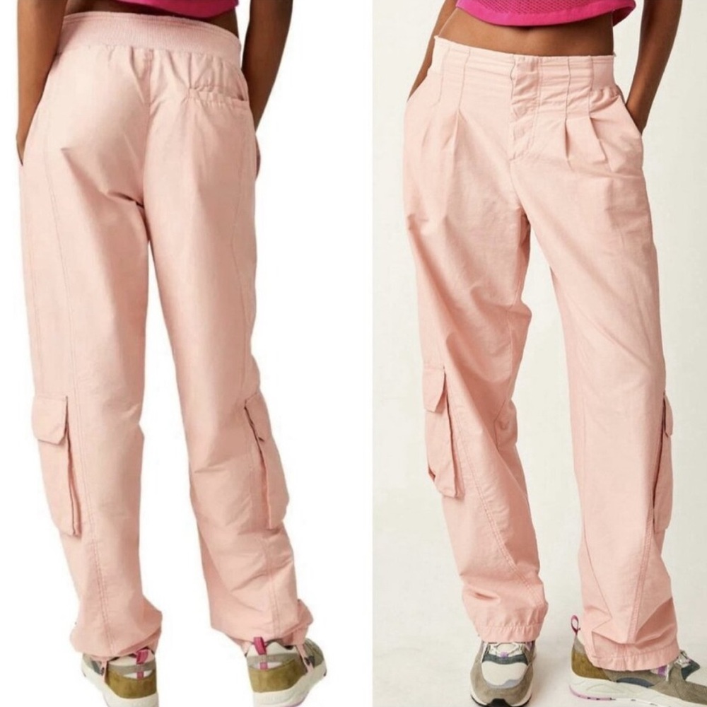FREE PEOPLE Movement Mesmerize Me Cargo Pants Sunkissed Pink Women’s- Size Large